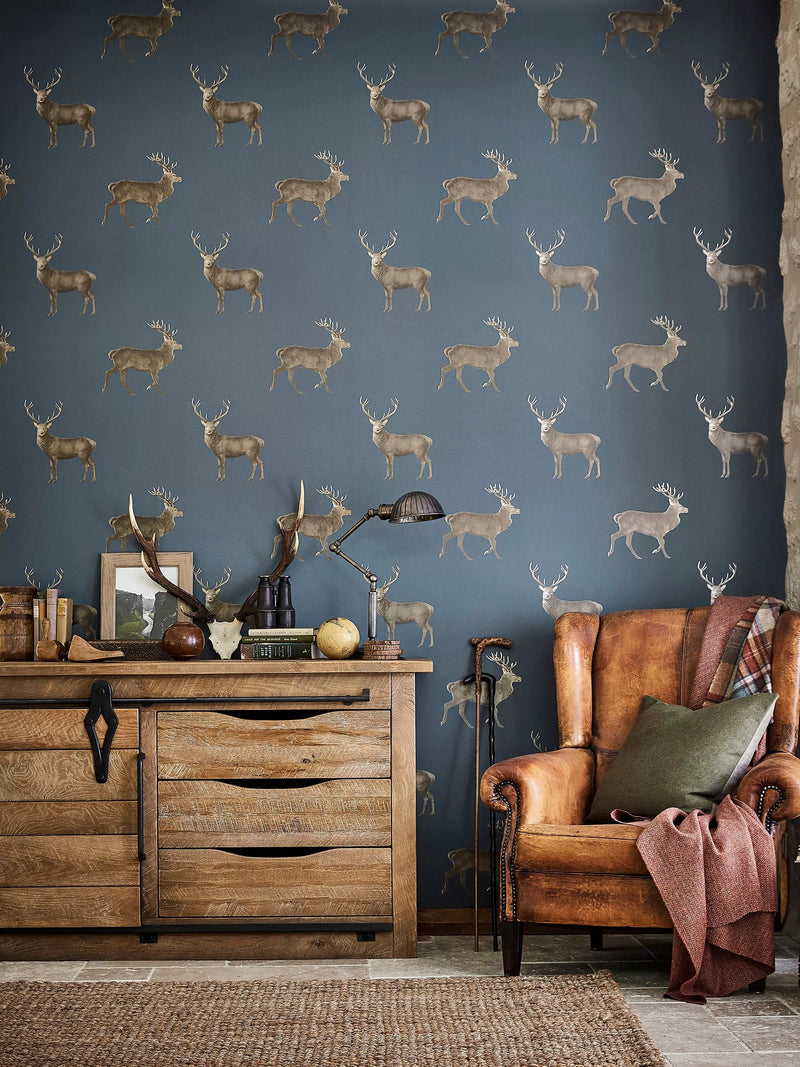 Sanderson Evesham Deer design wallpaper (British brand)