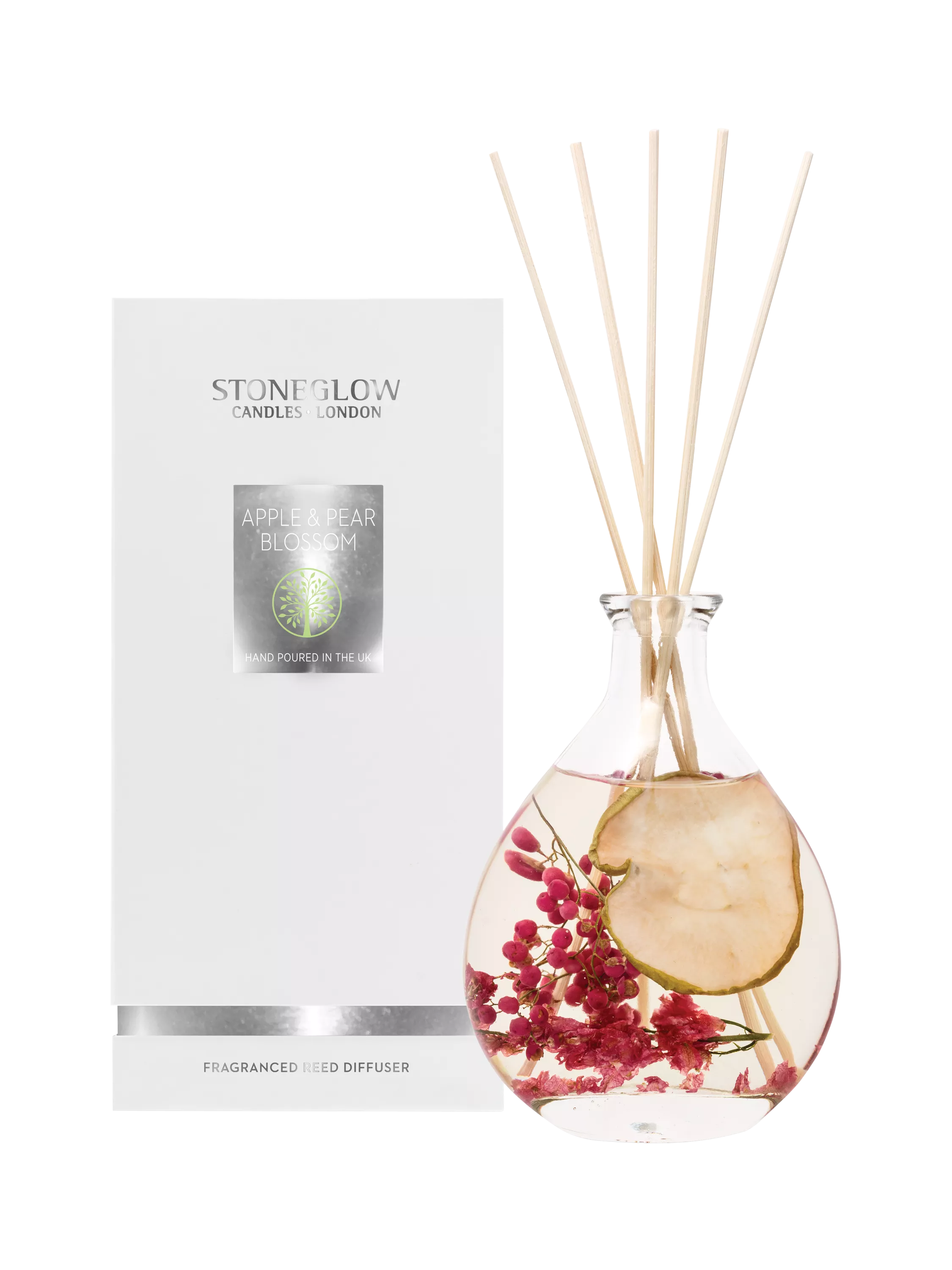 Stoneglow Apple Pear Blossom Reed Diffuser 180ml, imported from the UK