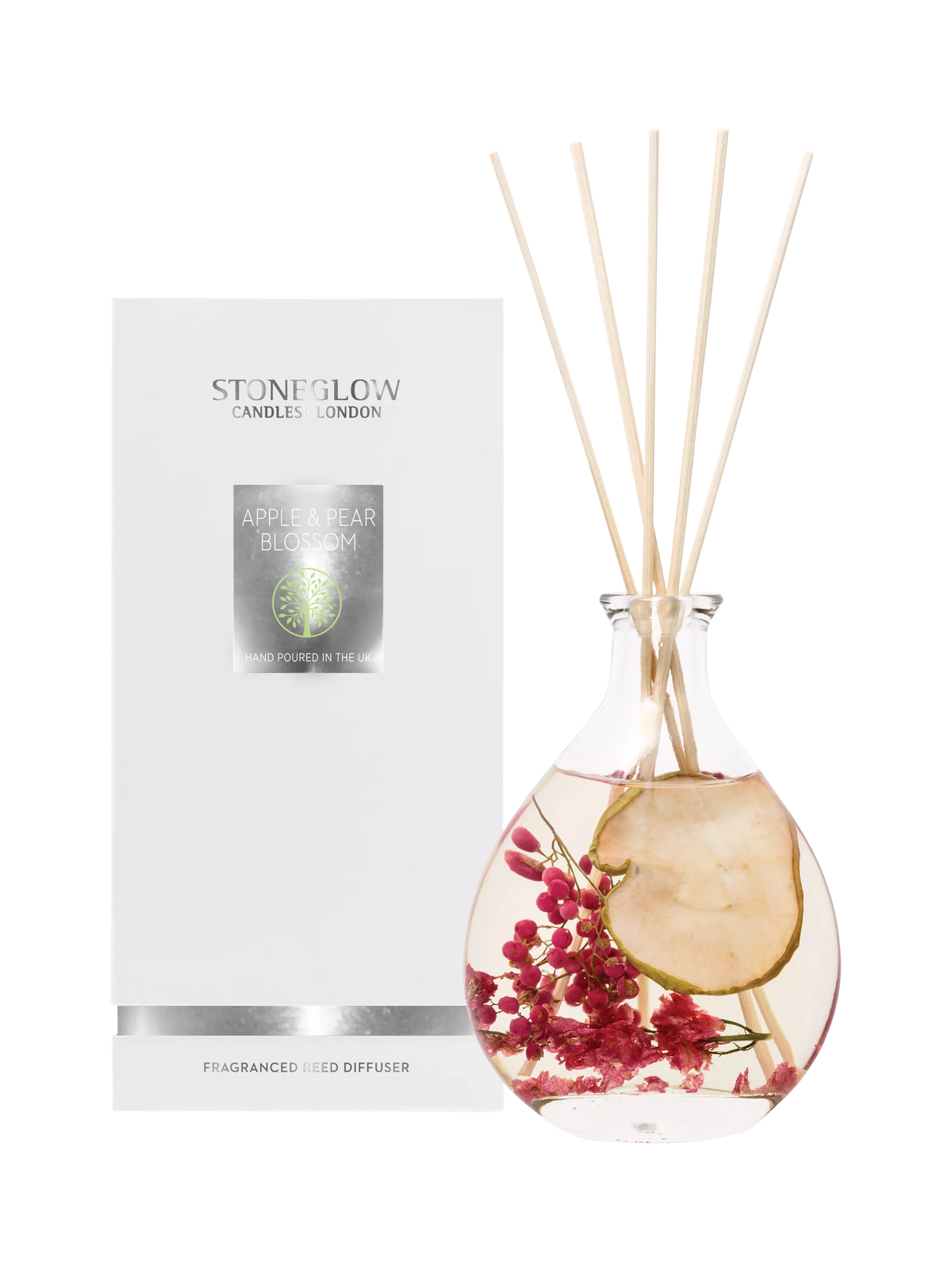 Stoneglow Apple Pear Blossom Reed Diffuser 180ml, imported from the UK