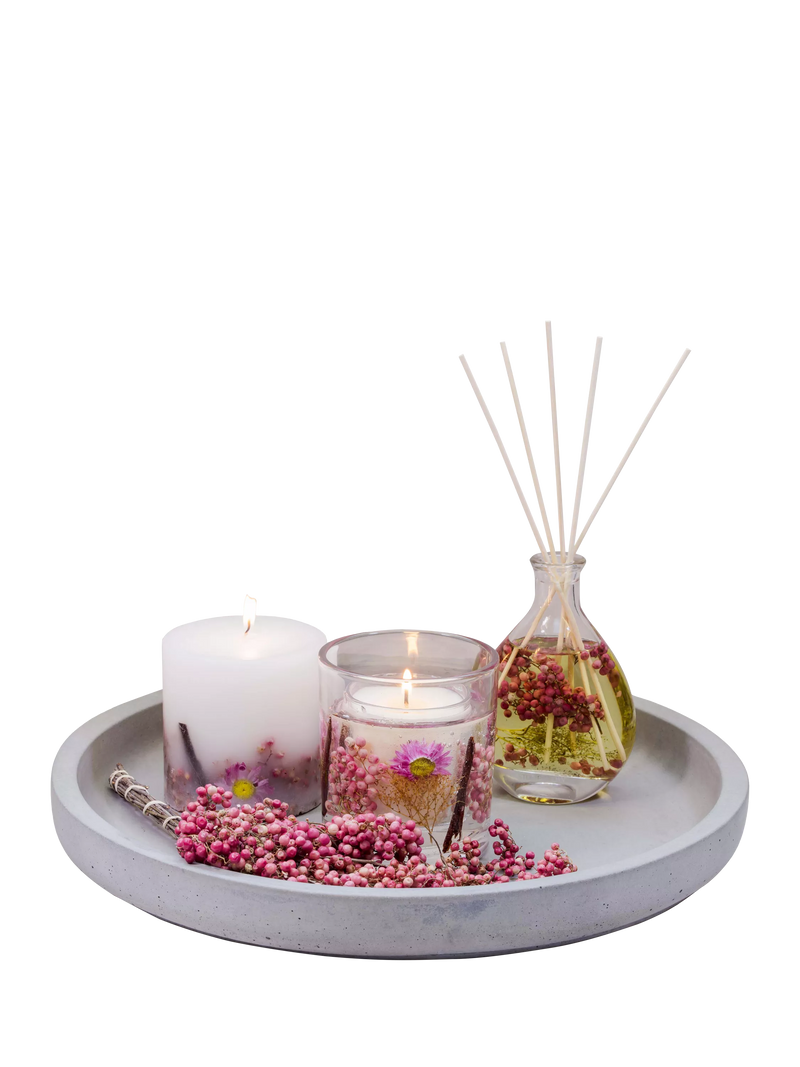 Stoneglow Pink Pepper Flowers scented gel candle 160g (British brand)