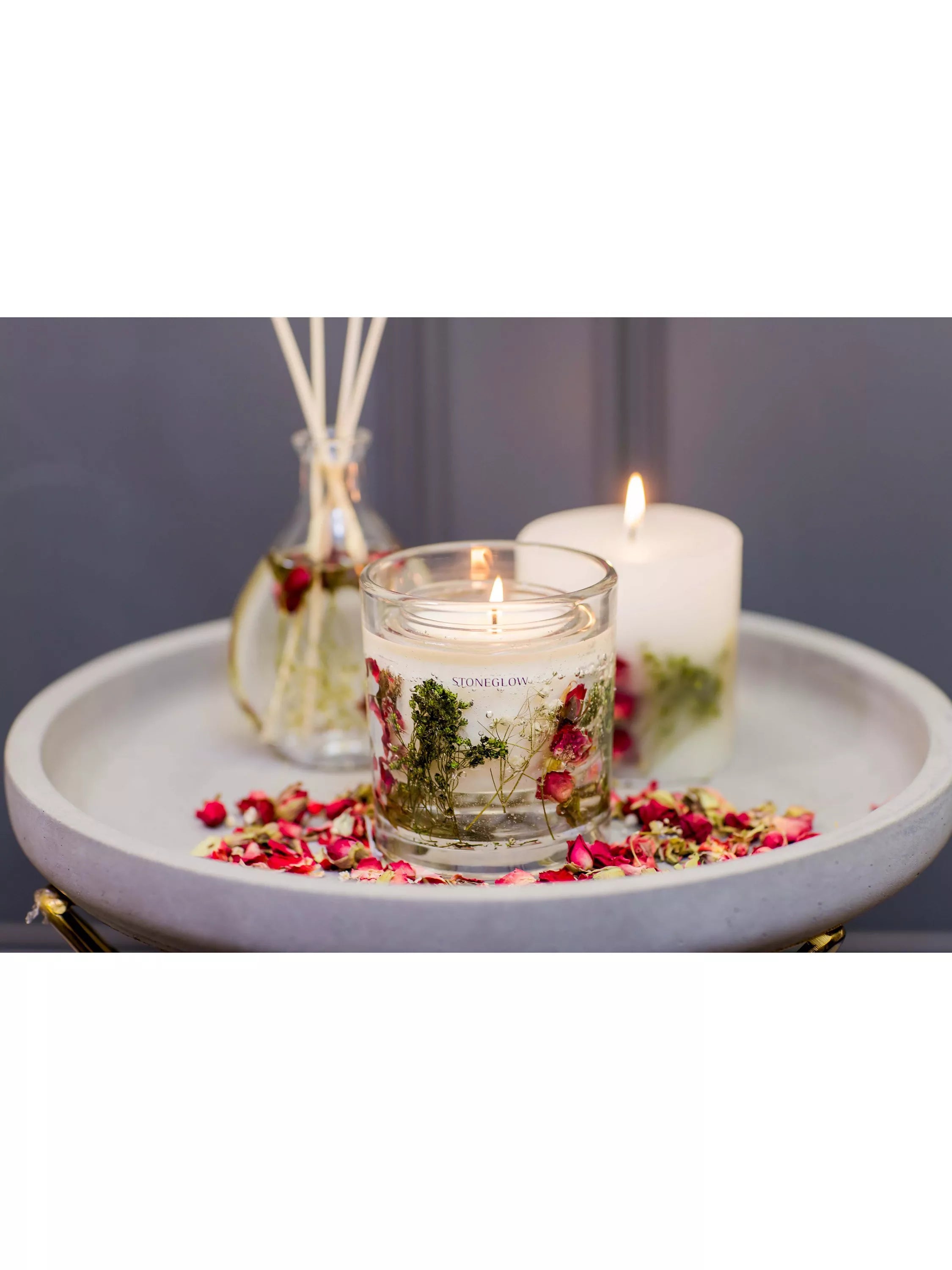Stoneglow Red Roses scented gel candle 160g (British brand)