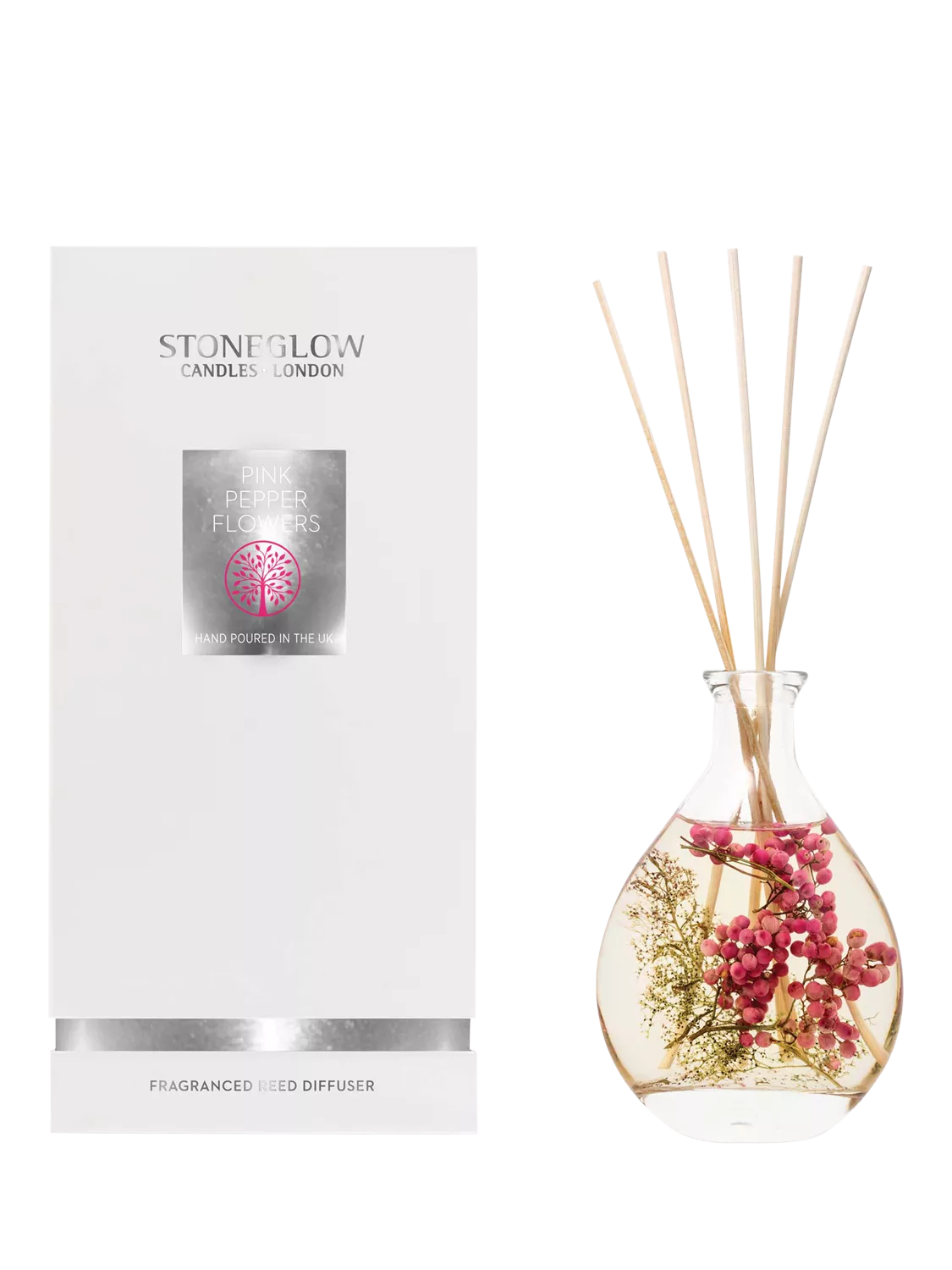Stoneglow Pink Pepper Flowers Reed Diffuser 180ml, UK version