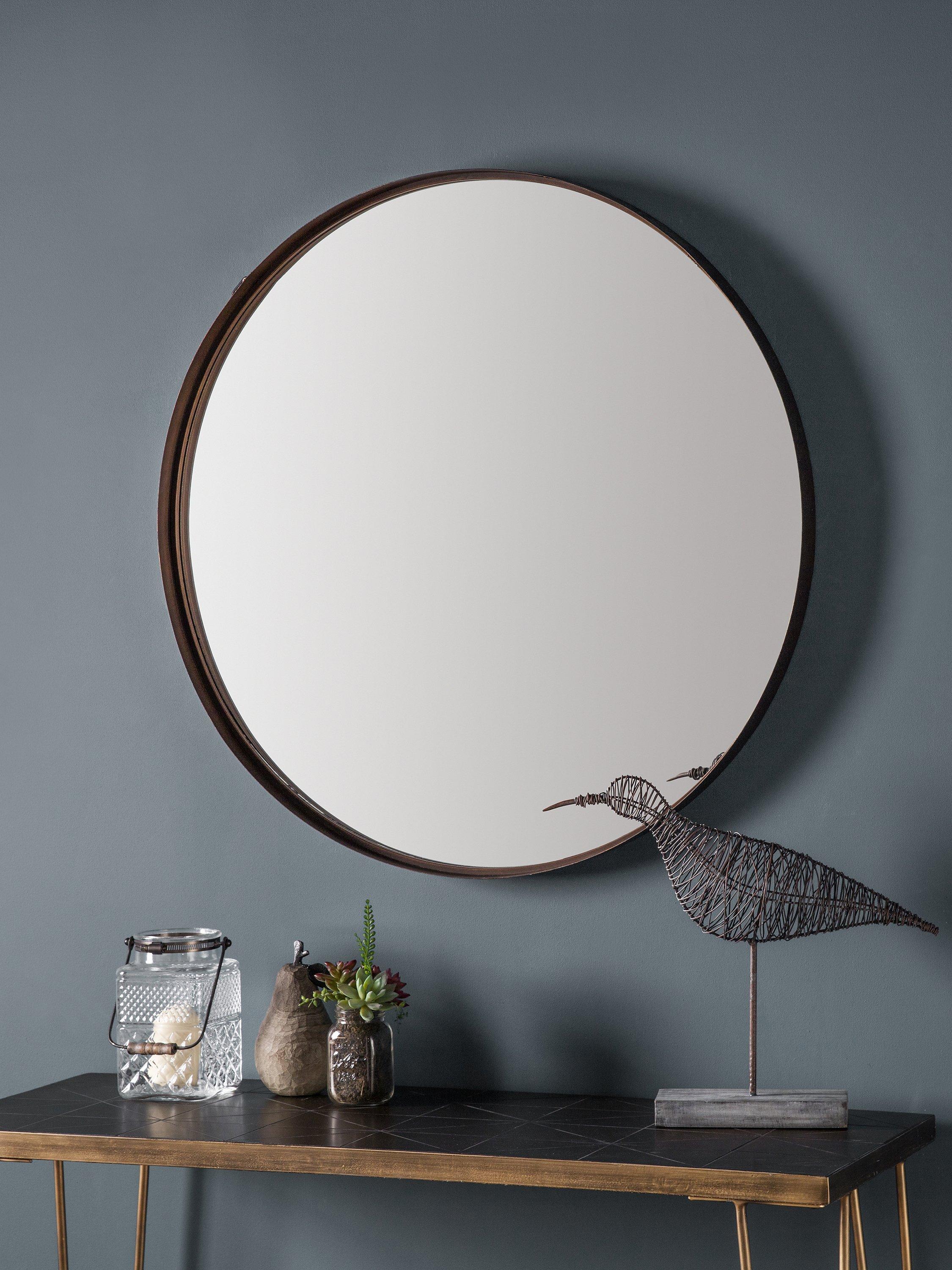Gallery Direct round mirror bronze finish 84cm - British product