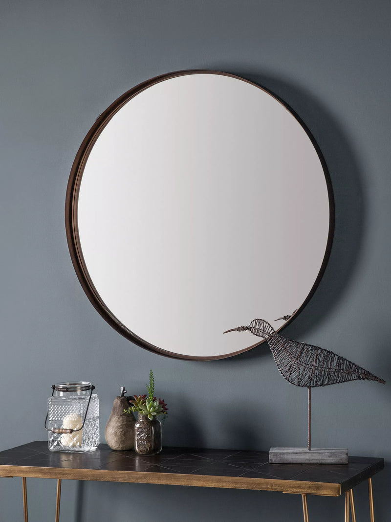 Gallery Direct round mirror bronze finish 84cm - British product