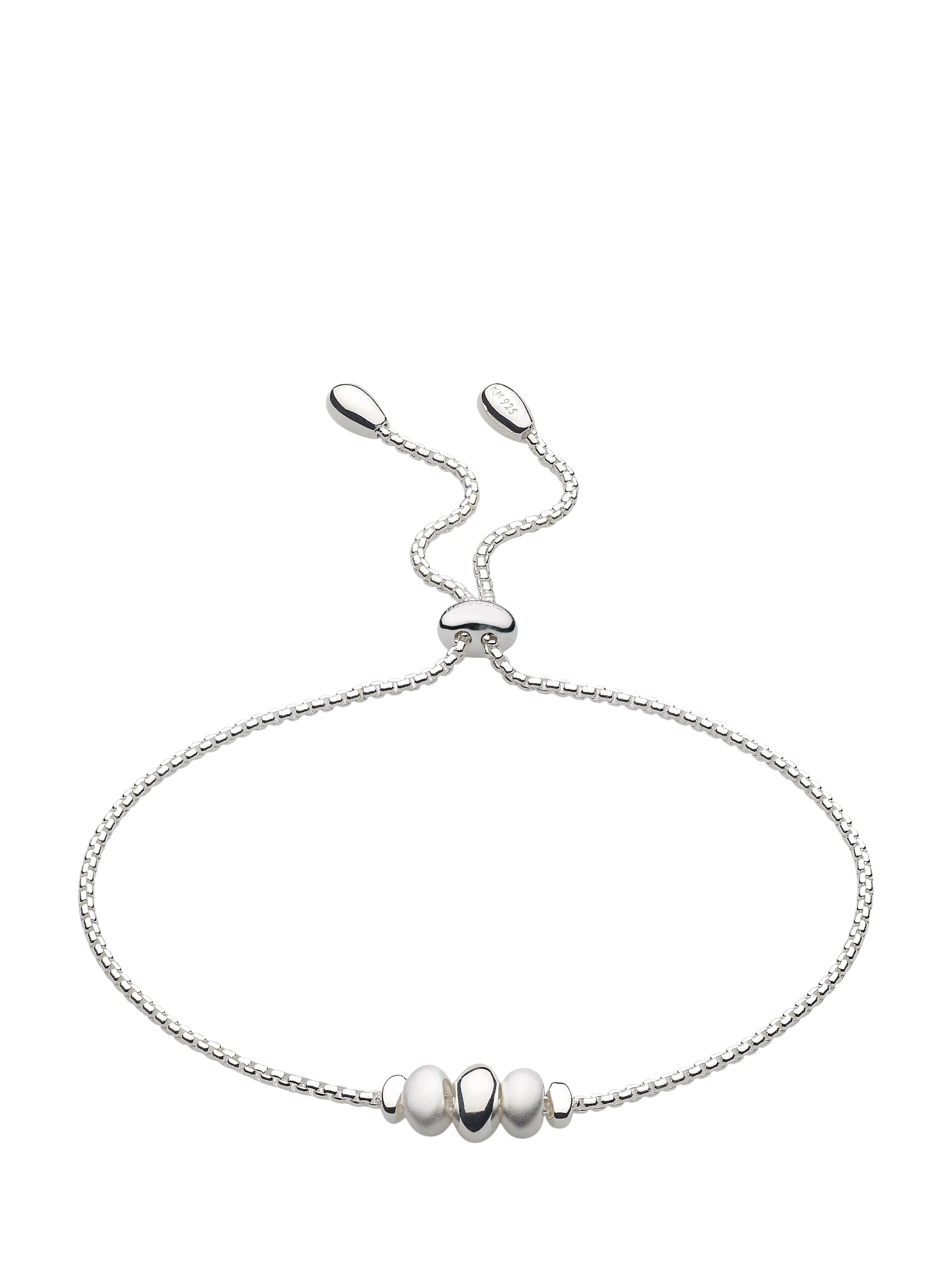 Kit Heath triple pebble slider bracelet silver, UK version