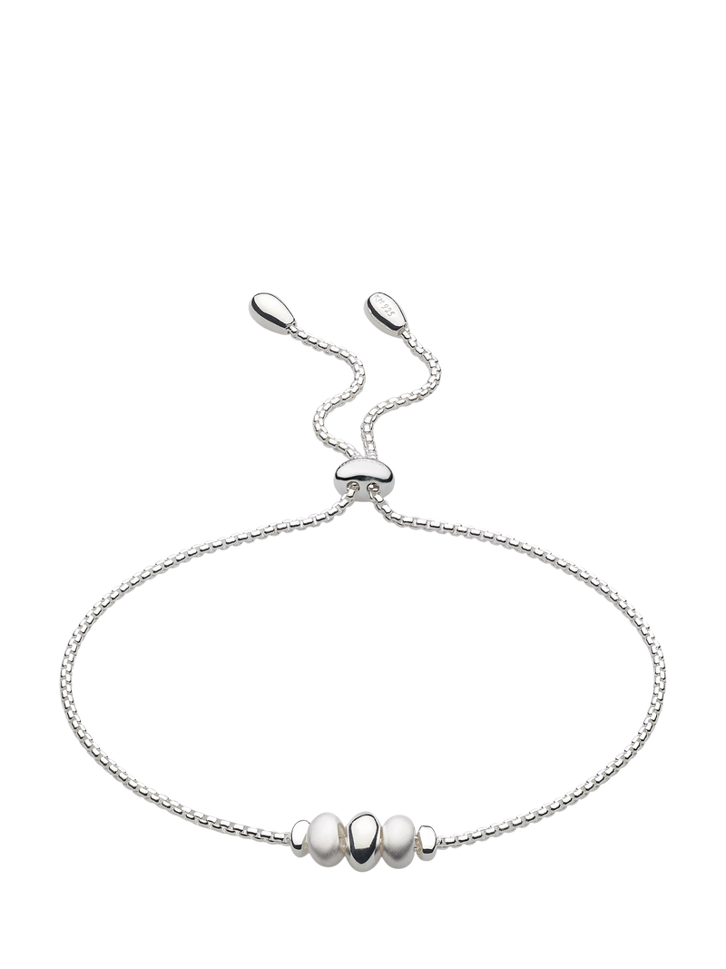 Kit Heath triple pebble slider bracelet silver, UK version