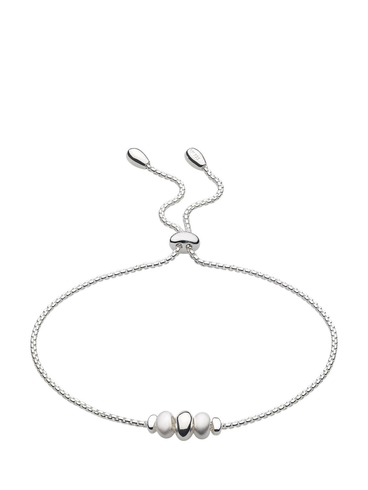 Kit Heath triple pebble slider bracelet silver, UK version