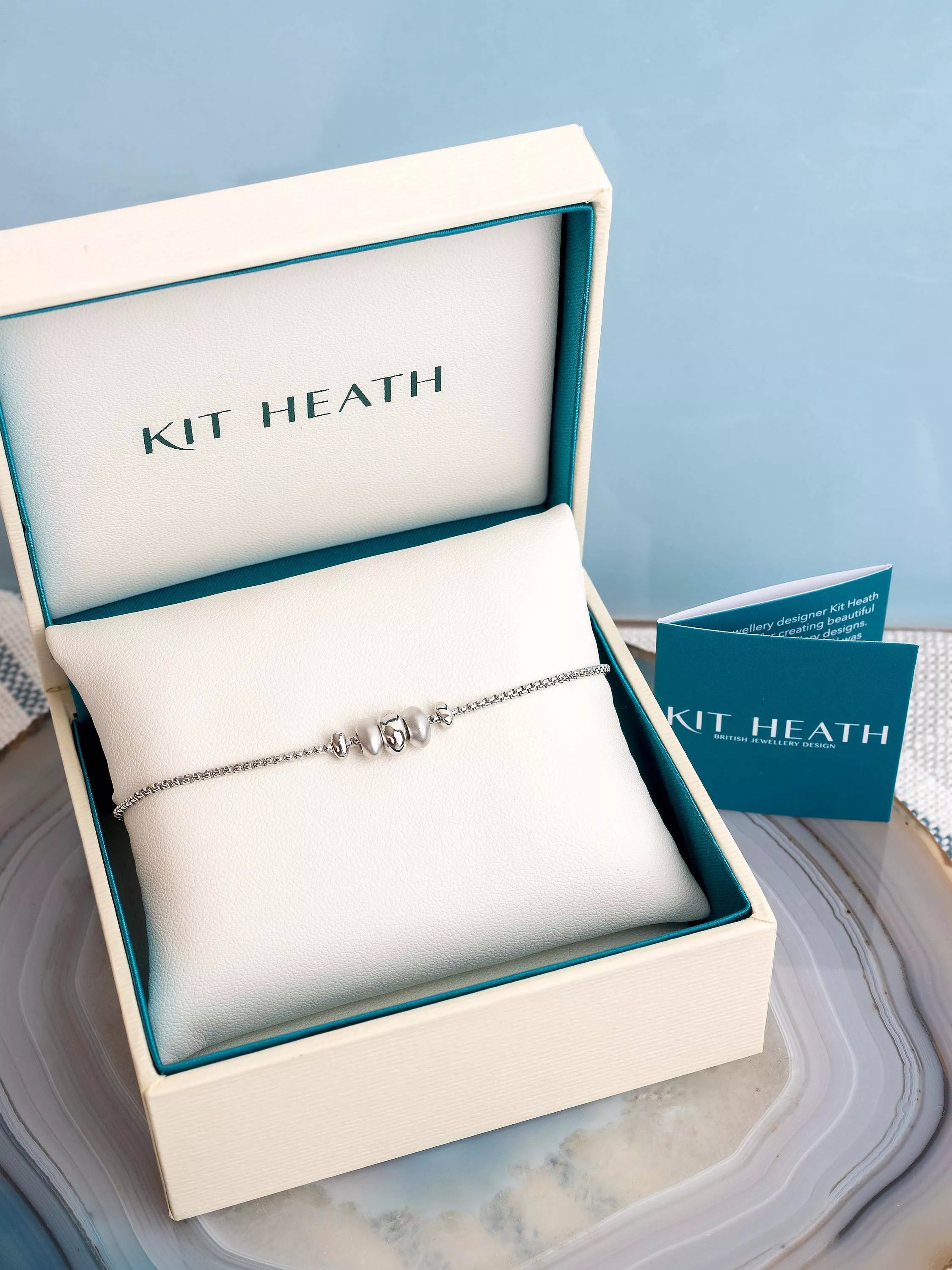 Kit Heath triple pebble slider bracelet silver, UK version