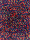 Oddies Textiles strawberry print cotton fabric navy, UK version