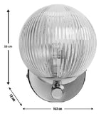 Habitat Globe Ribbed Glass Metal Wall Light Champagne H16cm diameter 16.5cm, UK version