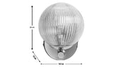 Habitat Globe Ribbed Glass Metal Wall Light Champagne H16cm diameter 16.5cm, UK version