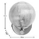 Habitat Globe Ribbed Glass Metal Wall Light Champagne H16cm diameter 16.5cm, UK version