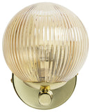 Habitat Globe Ribbed Glass Metal Wall Light Champagne H16cm diameter 16.5cm, UK version