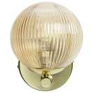 Habitat Globe Ribbed Glass Metal Wall Light Champagne H16cm diameter 16.5cm, UK version