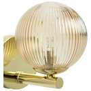 Habitat Globe Ribbed Glass Metal Wall Light Champagne H16cm diameter 16.5cm, UK version