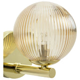 Habitat Globe Ribbed Glass Metal Wall Light Champagne H16cm diameter 16.5cm, UK version