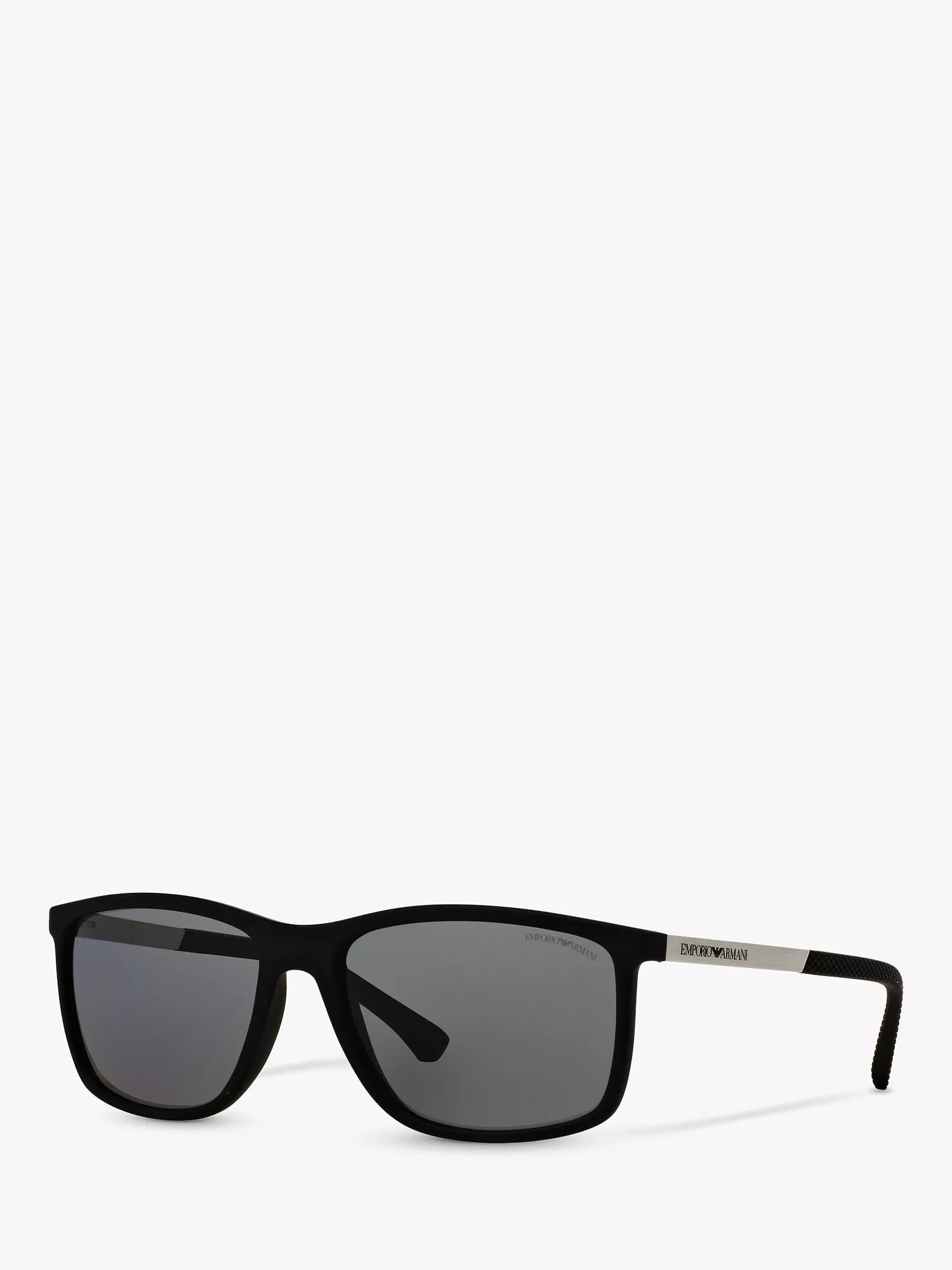 Emporio Armani rectangular polarised sunglasses matte black grey, imported from the UK