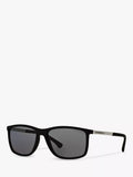 Emporio Armani rectangular polarised sunglasses matte black grey, imported from the UK