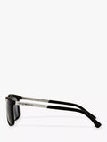 Emporio Armani rectangular polarised sunglasses matte black grey, imported from the UK