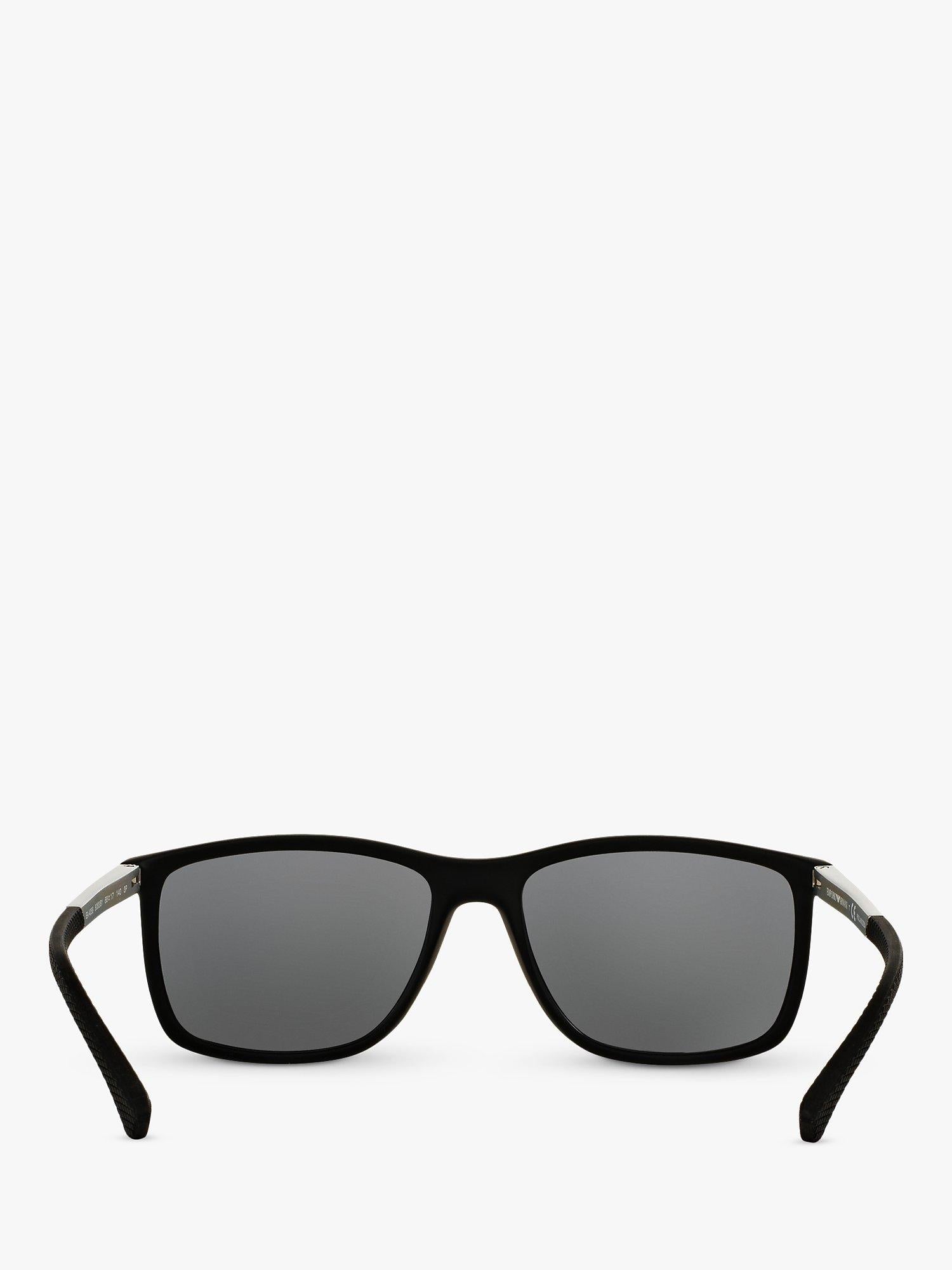 Emporio Armani rectangular polarised sunglasses matte black grey, imported from the UK