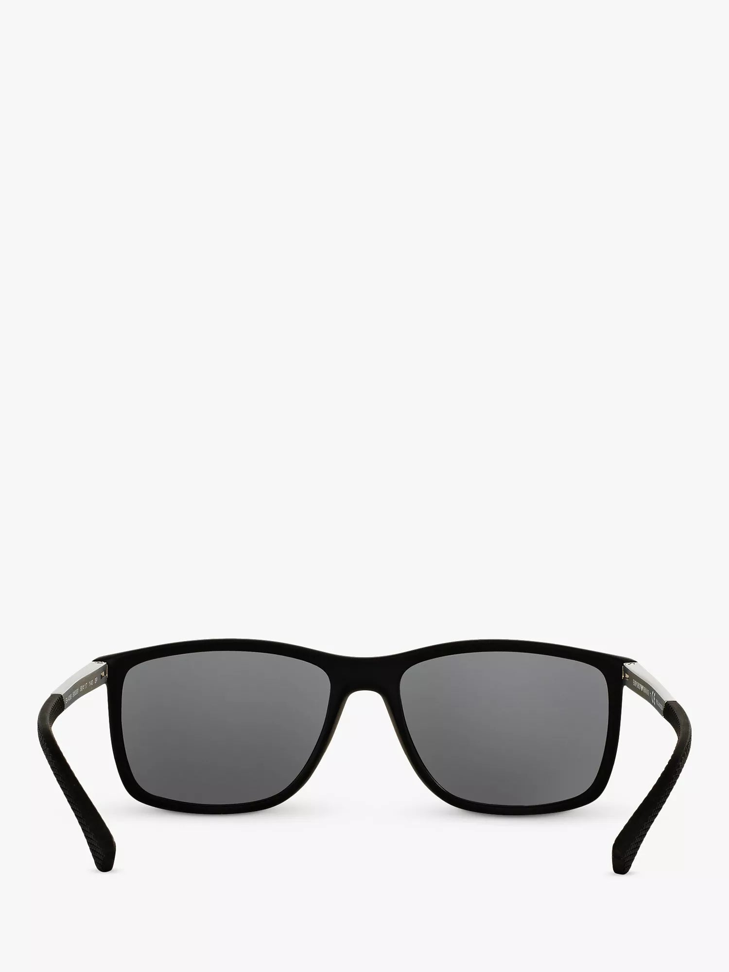 Emporio Armani rectangular polarised sunglasses matte black grey, imported from the UK