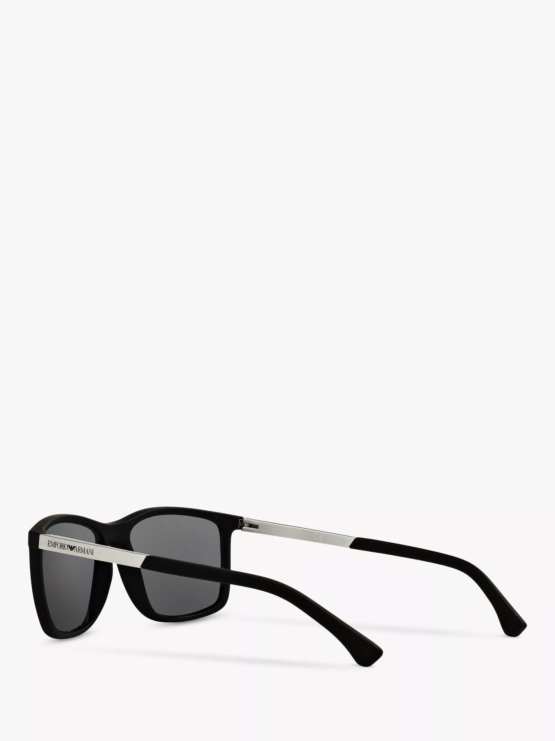 Emporio Armani rectangular polarised sunglasses matte black grey, imported from the UK