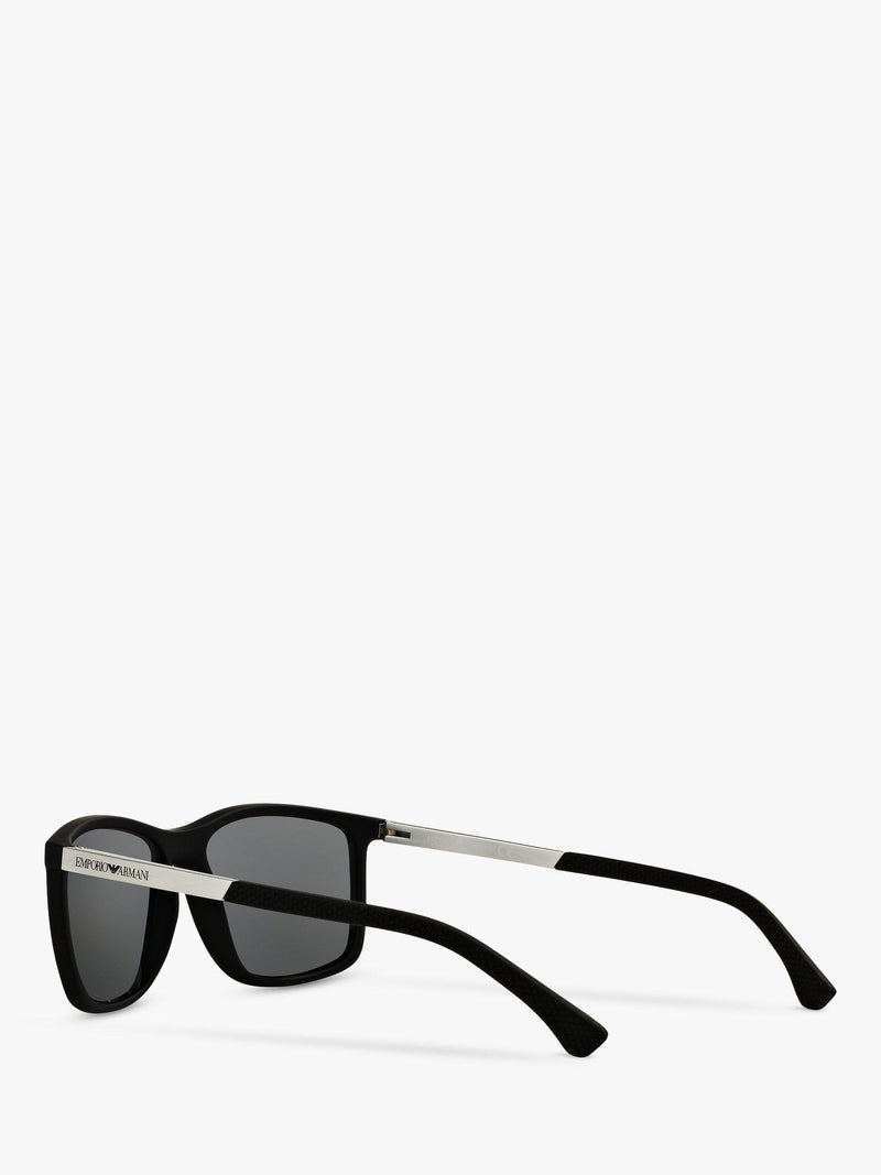 Emporio Armani rectangular polarised sunglasses matte black grey, imported from the UK