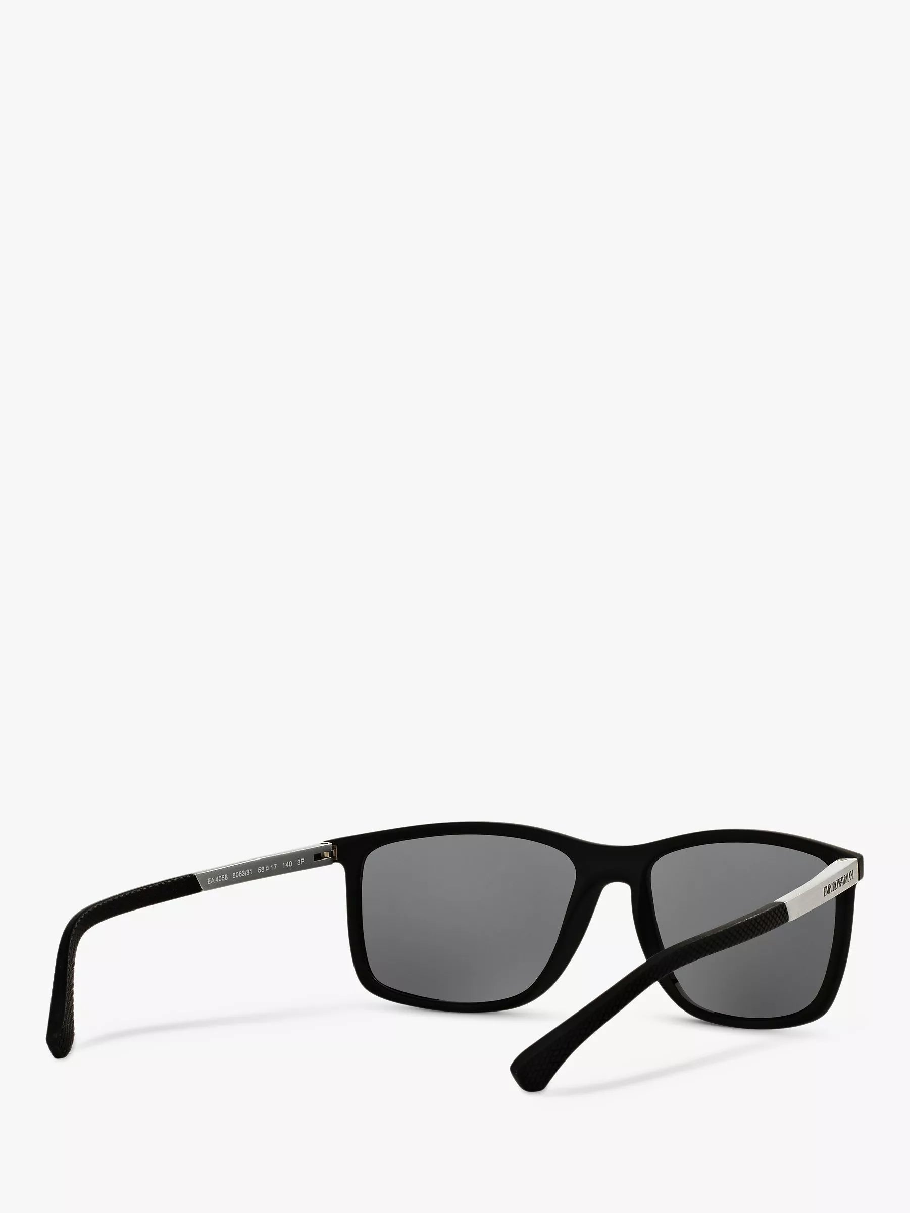 Emporio Armani rectangular polarised sunglasses matte black grey, imported from the UK