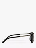 Emporio Armani rectangular polarised sunglasses matte black grey, imported from the UK