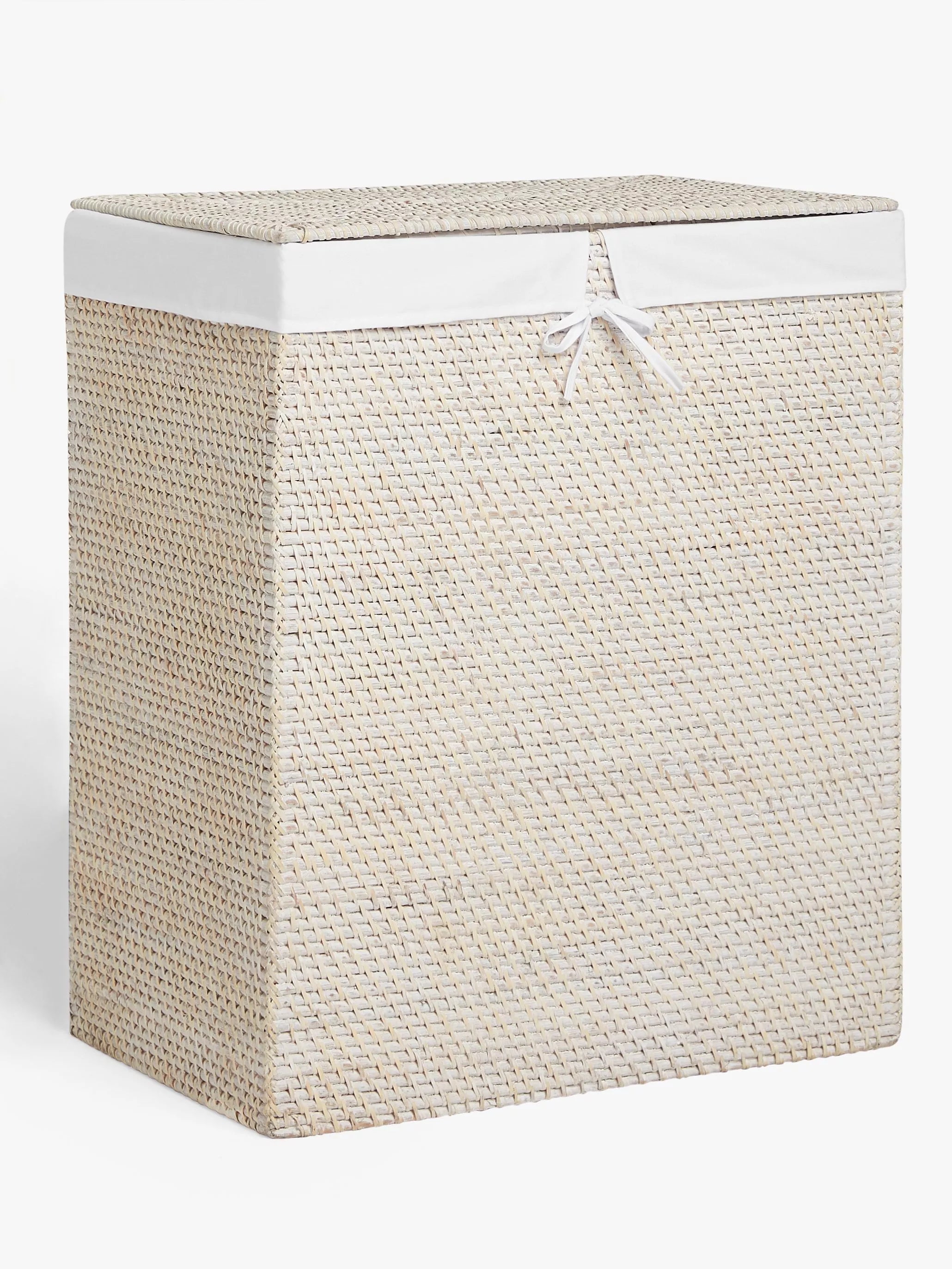 John Lewis white rattan double laundry basket - British product