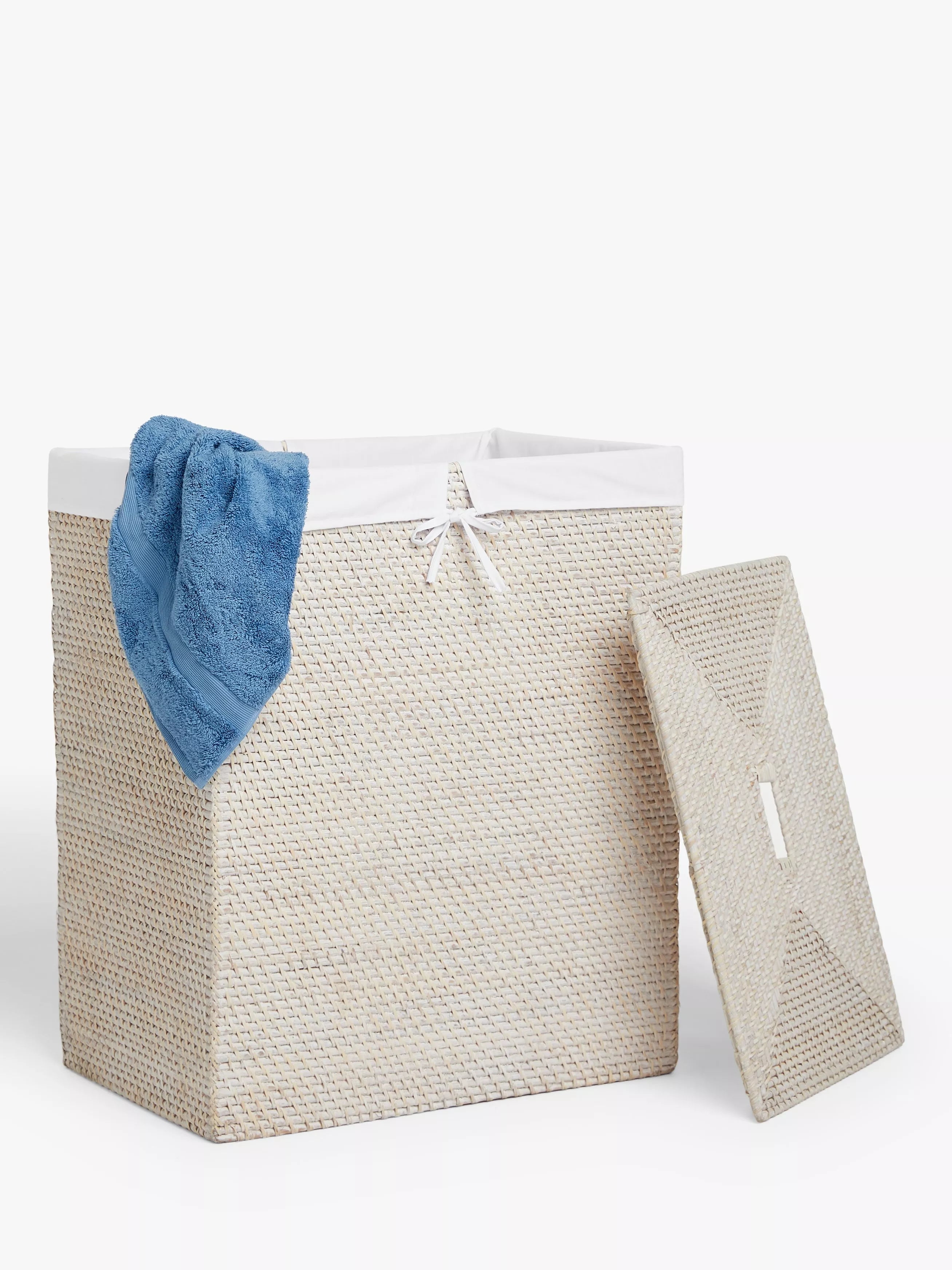 John Lewis white rattan double laundry basket - British product