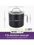 Eaziglide Neverstick2 Aluminium Non-Stick Sauce Pot, Black, 16cm - British product