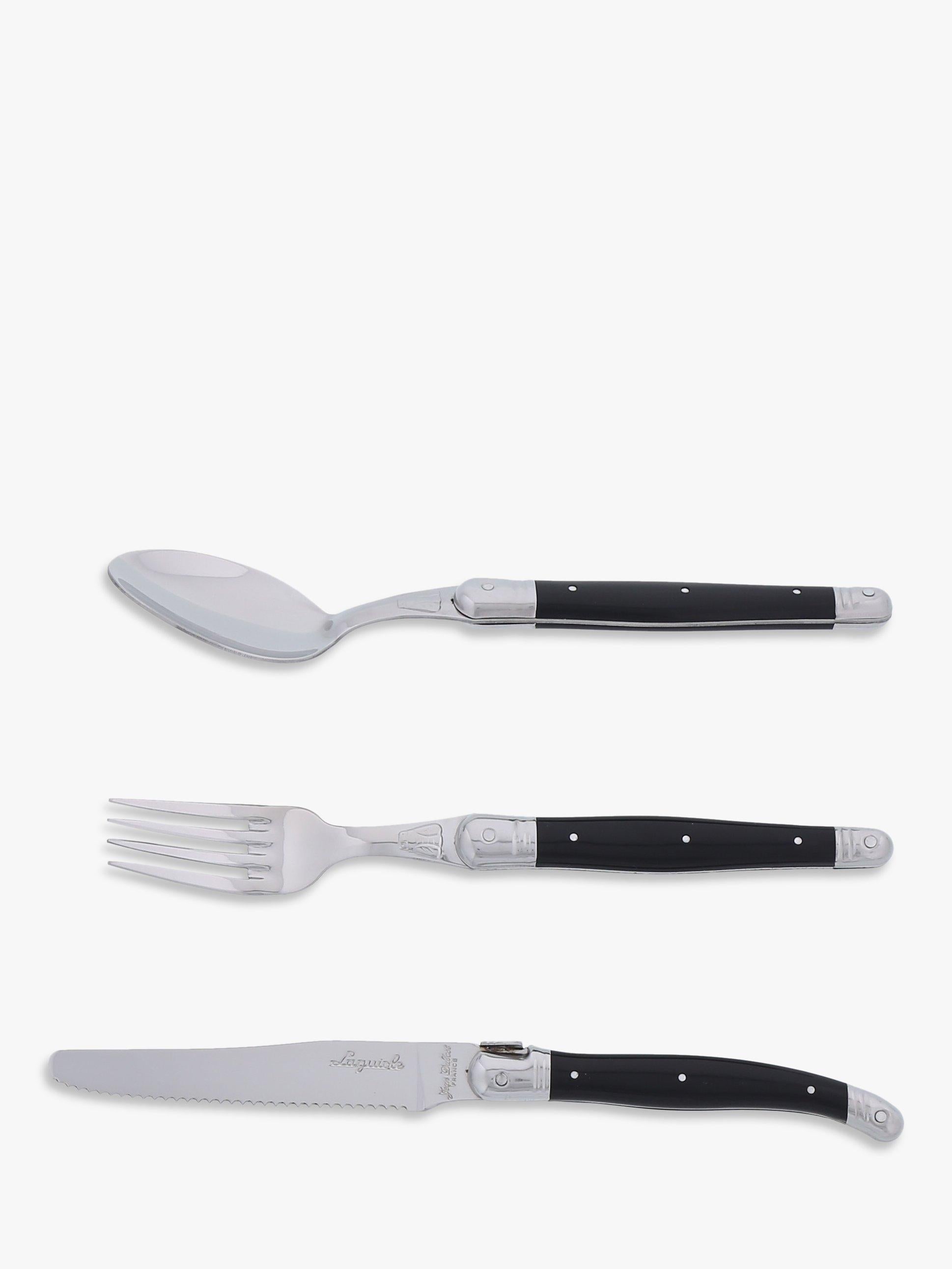 Laguiole 18-piece cutlery set with wood tray, UK version