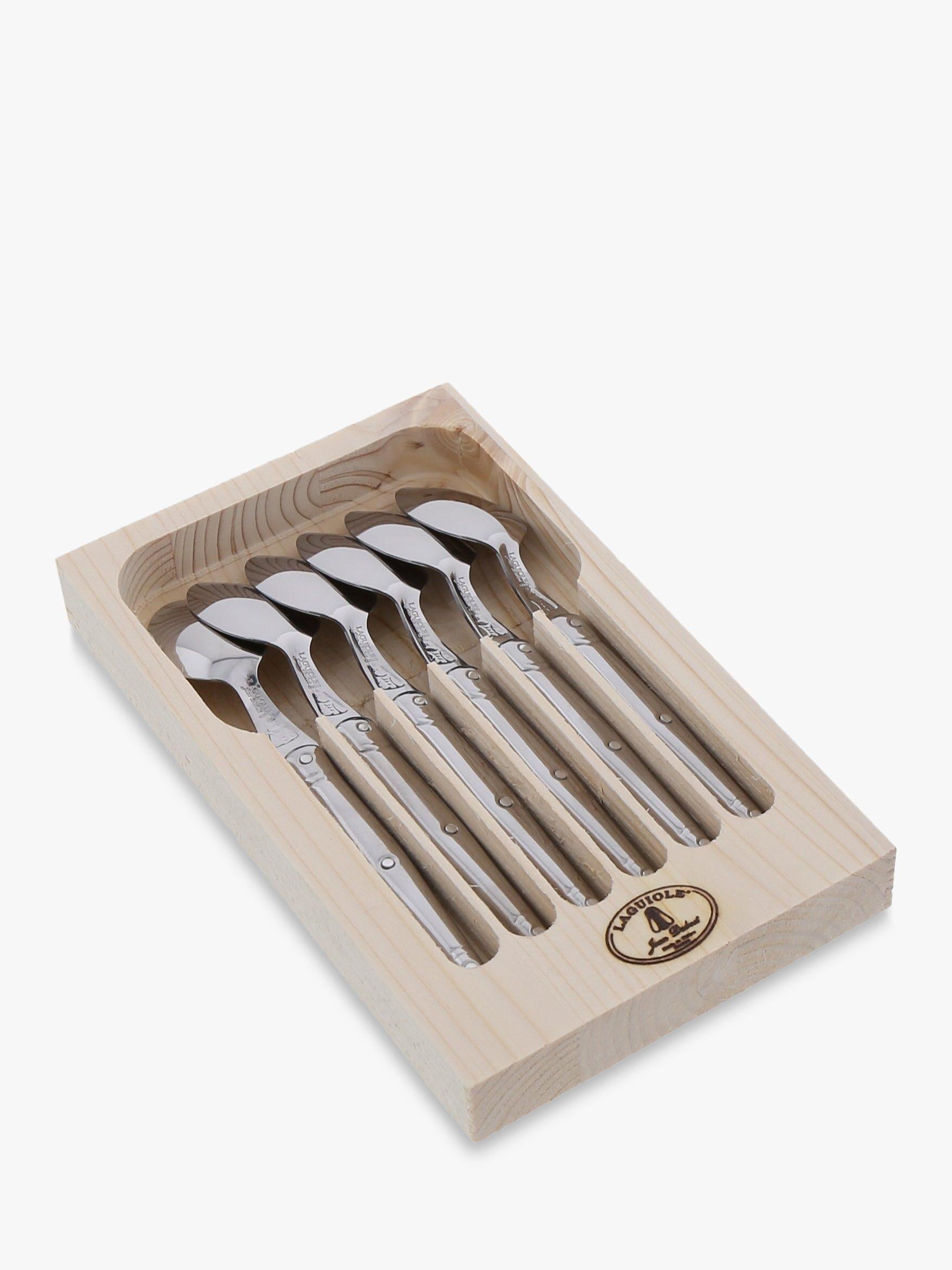 Laguiole stainless steel teaspoons set of 6, imported from the UK
