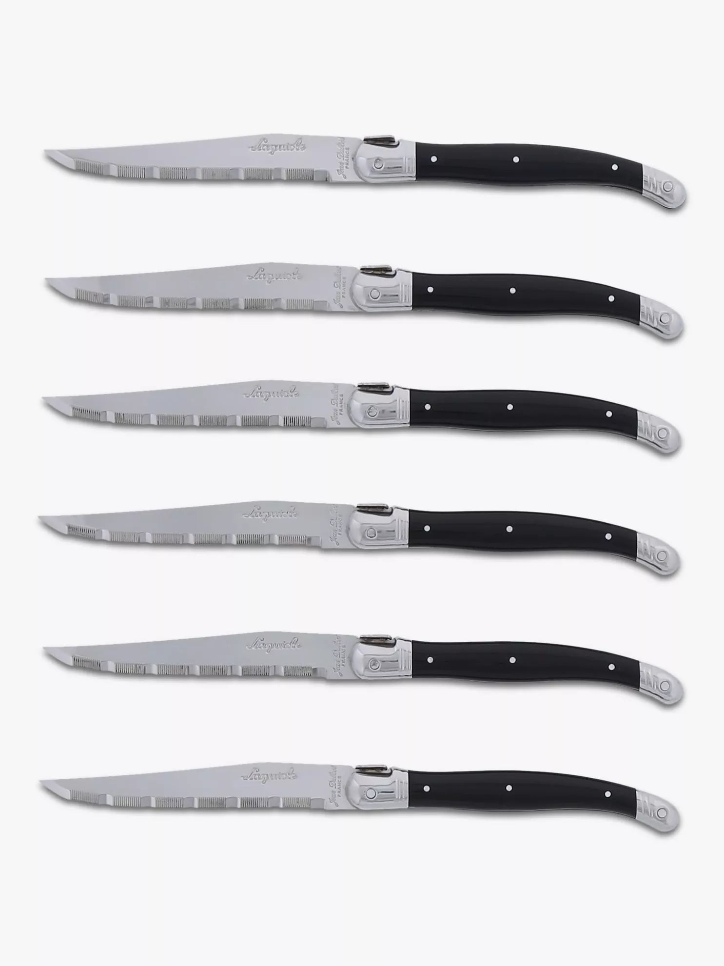 Laguiole stainless steel serrated steak knife set of 6, UK version
