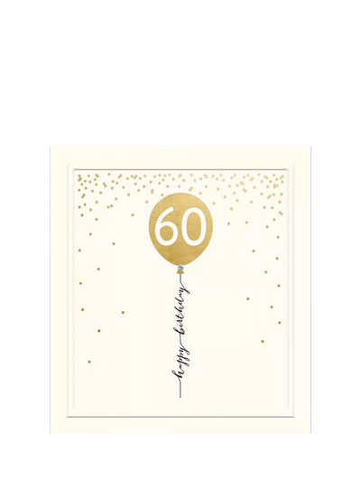 John Lewis Woodmansterne 60th Balloon Birthday Card- Buy online at McGrocer