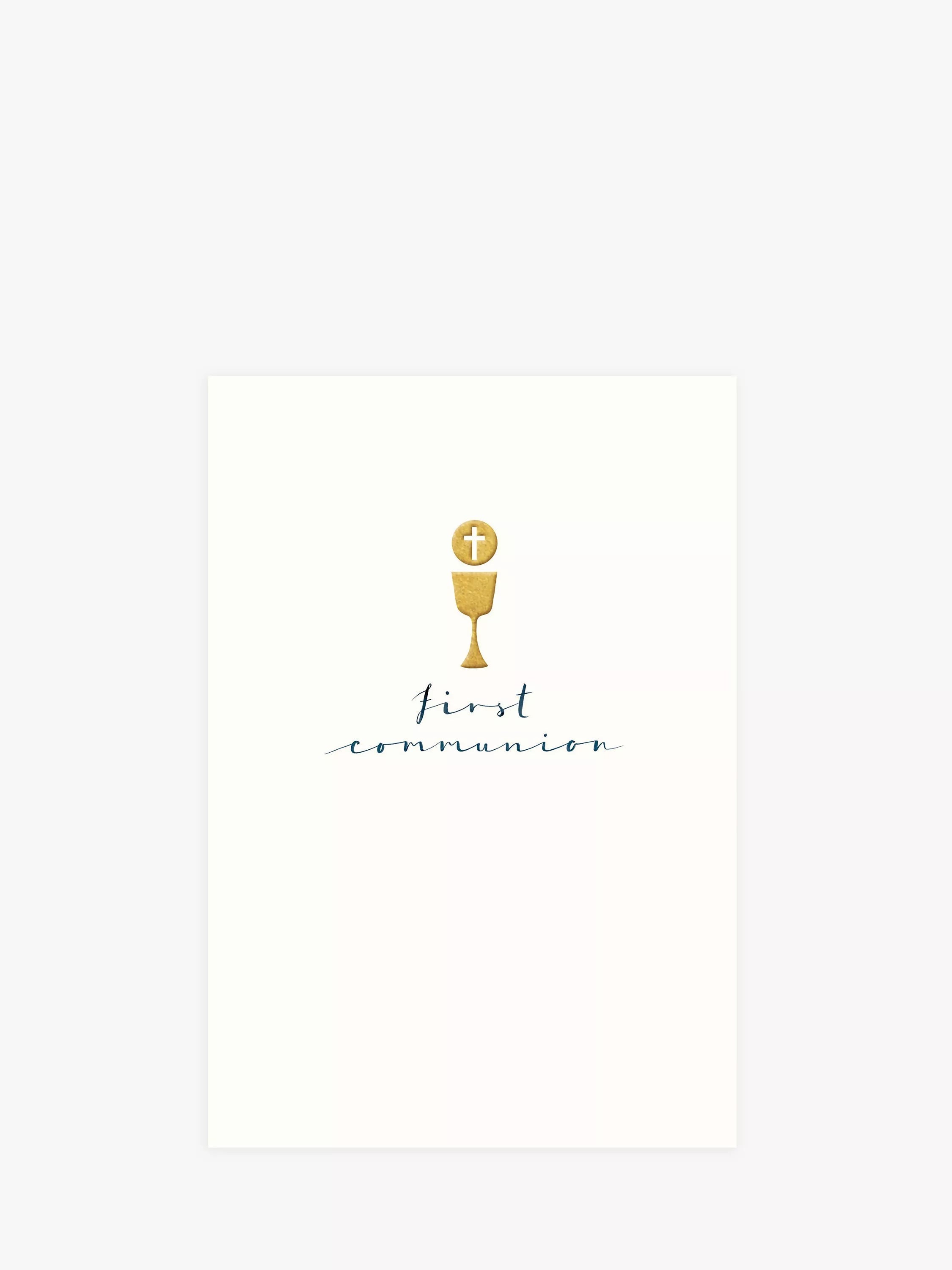 Woodmansterne First Communion card with chalice design - British product