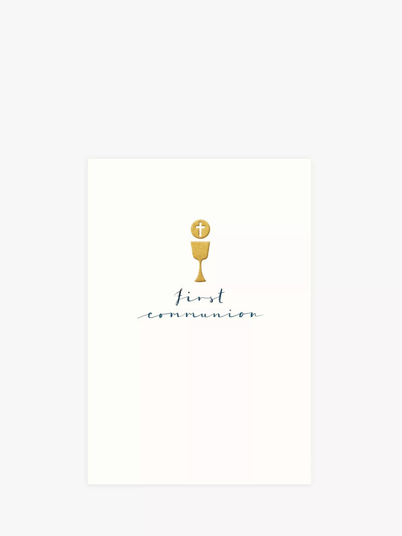 Woodmansterne First Communion card with chalice design - British product