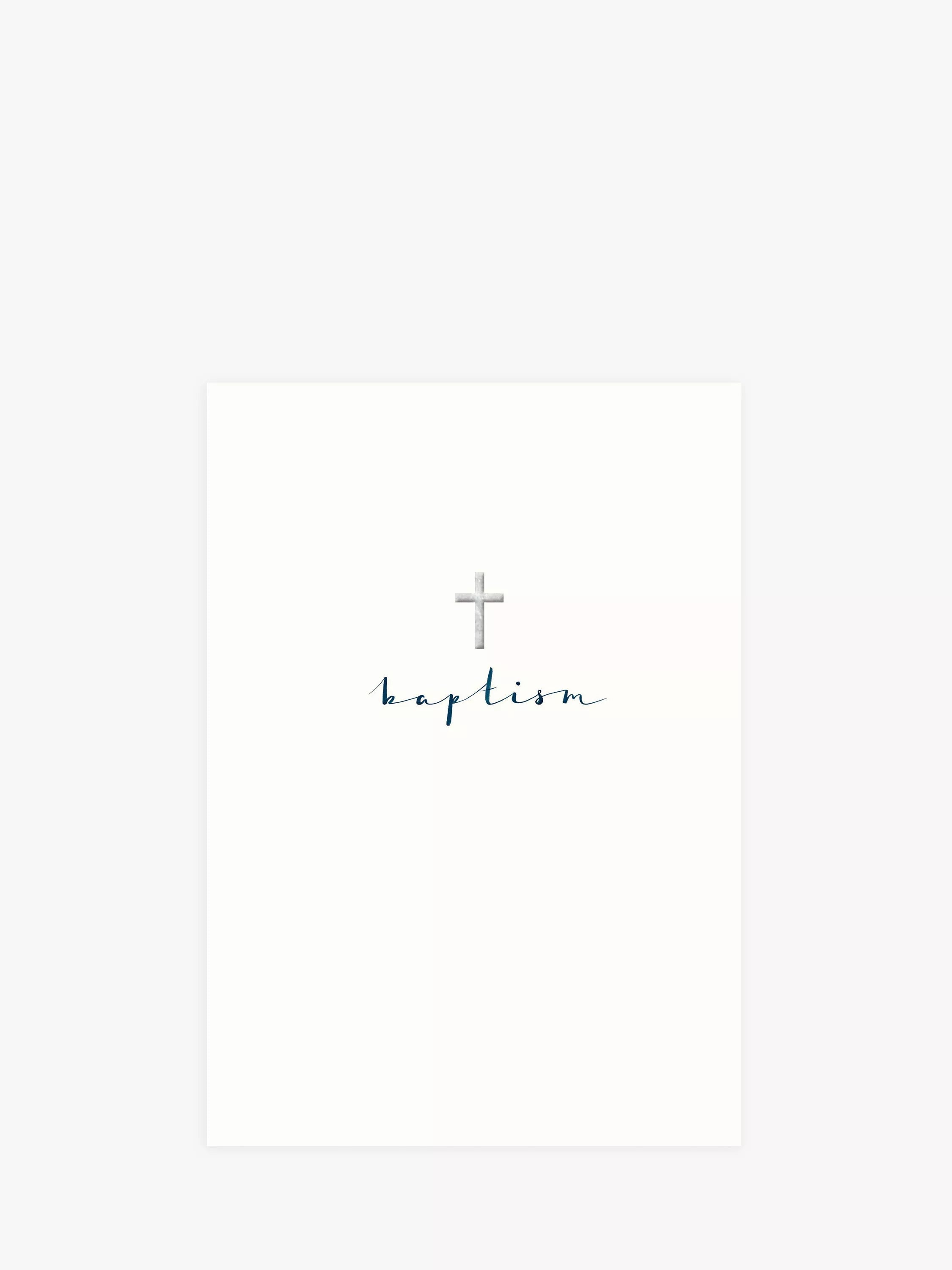 Woodmansterne cross baptism card blank inside, UK version