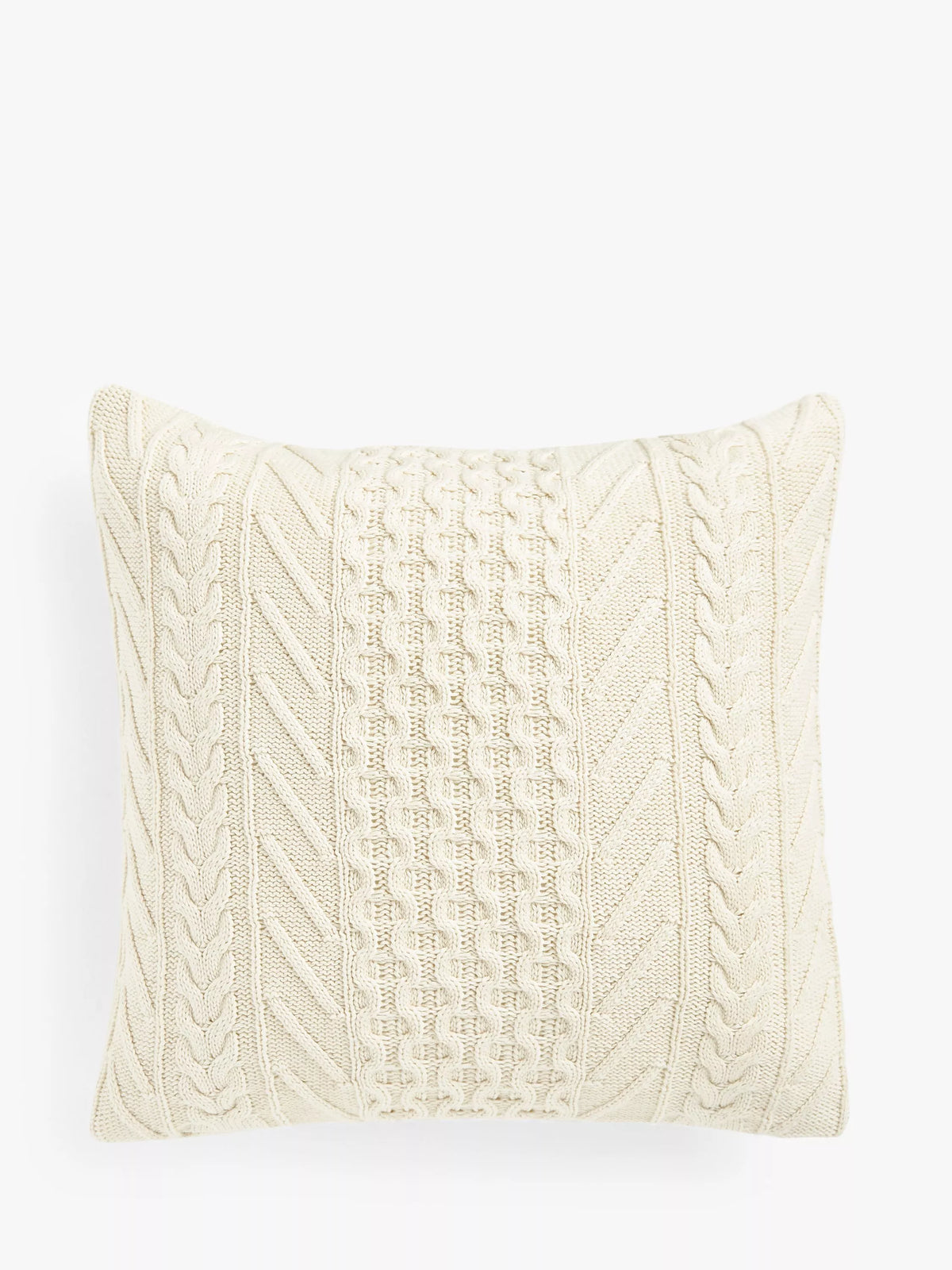 John Lewis Organic Cotton Knit Cushion, Marshmallow