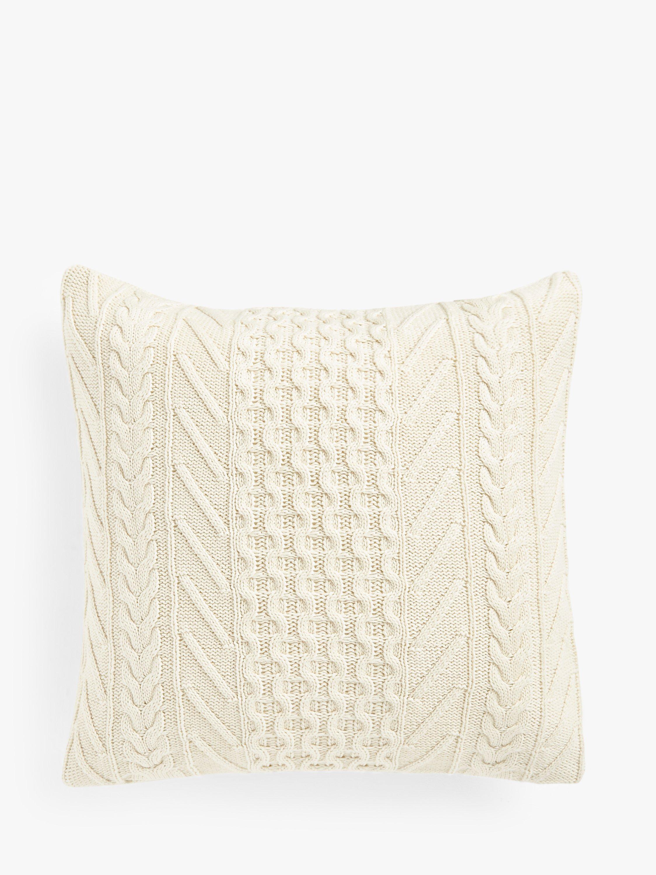 John Lewis organic cotton knit cushion in Marshmallow, UK version