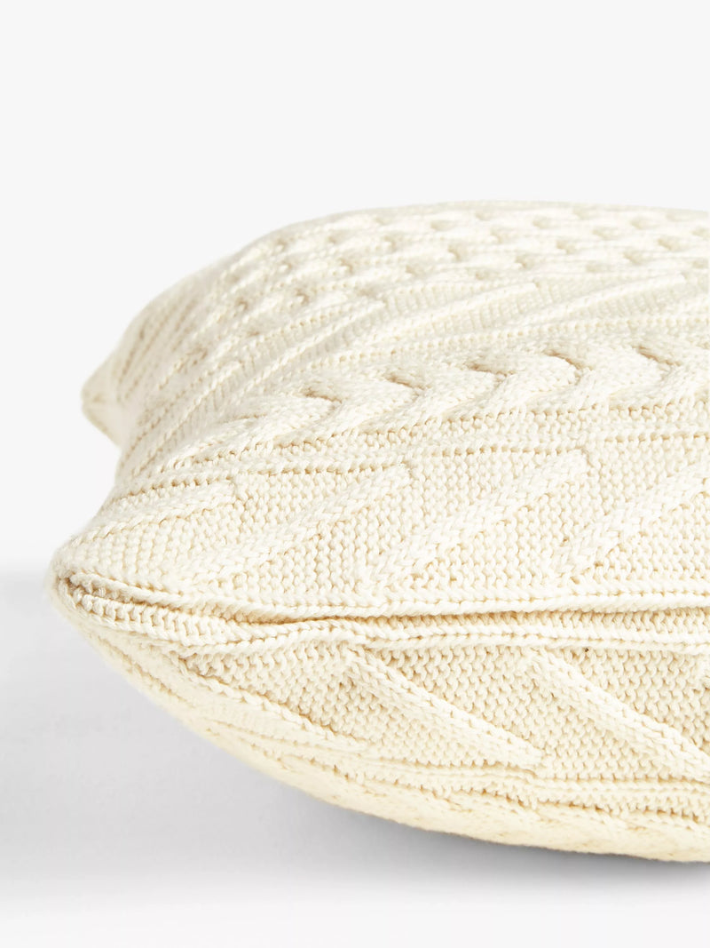 John Lewis organic cotton knit cushion in Marshmallow, UK version