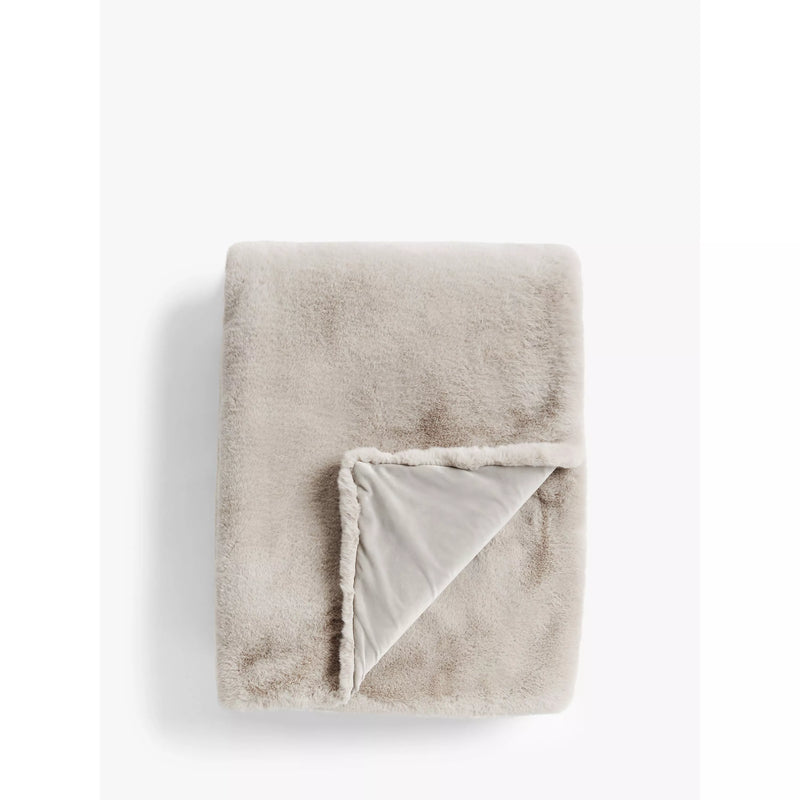 John Lewis faux fur throw in fawn, UK version
