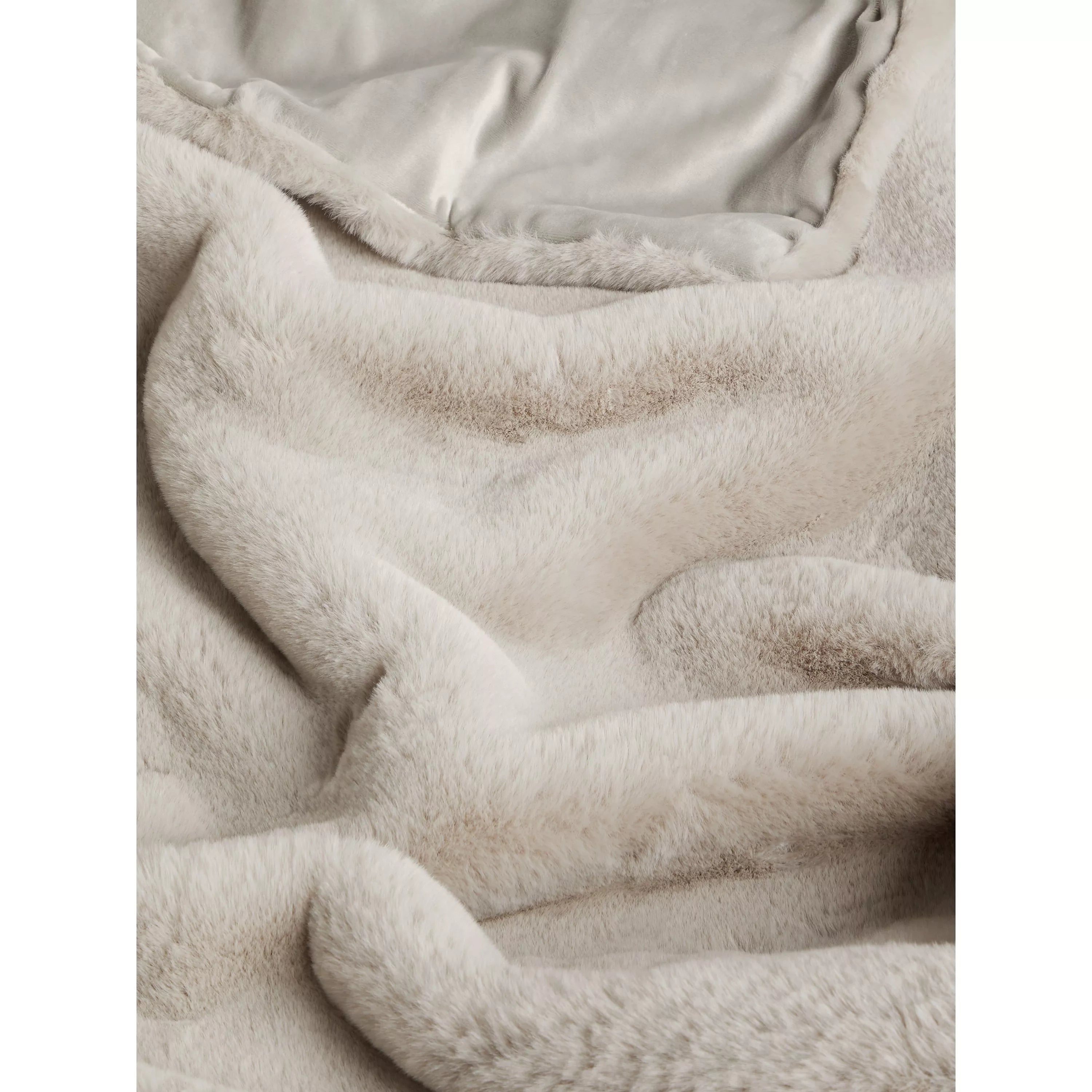 John Lewis faux fur throw in fawn, UK version