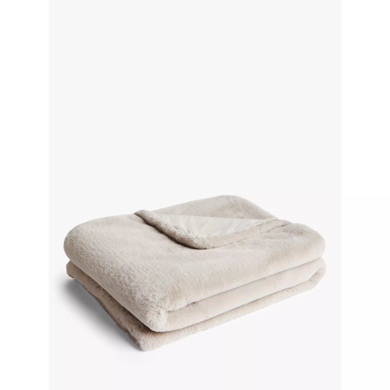 John Lewis faux fur throw in fawn, UK version