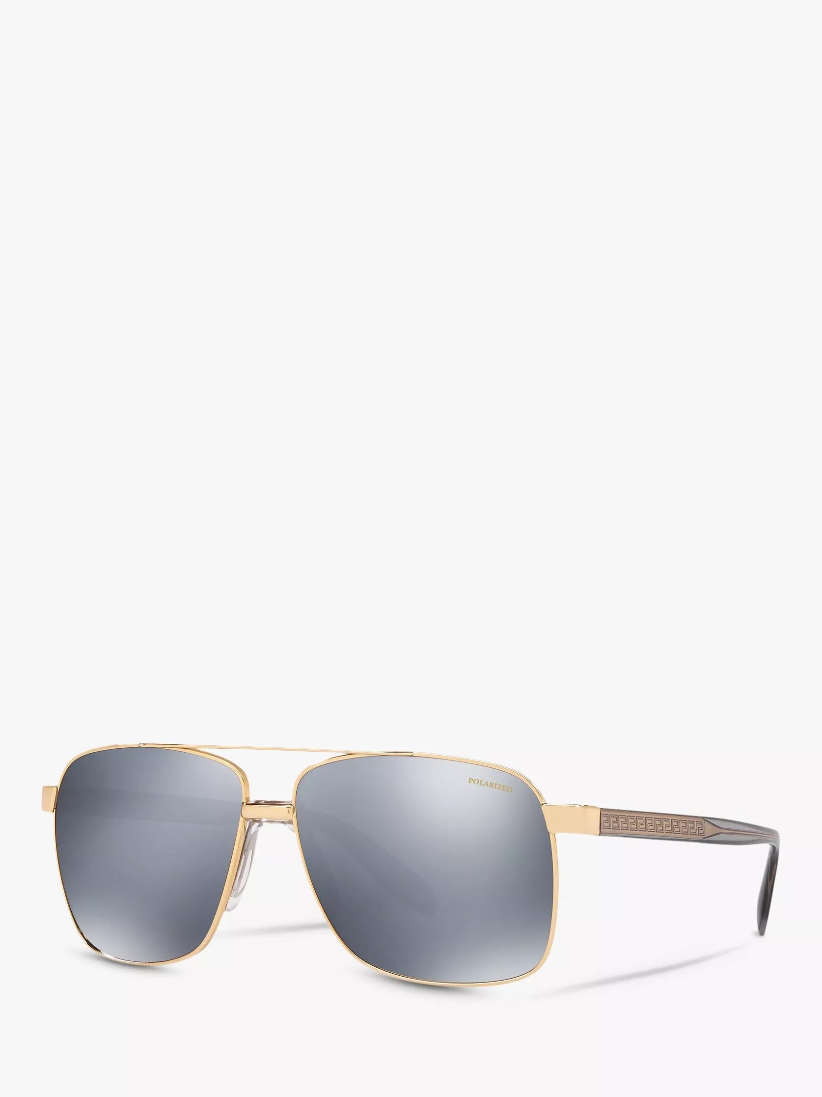 Versace square polarised sunglasses gold mirror grey, imported from the UK