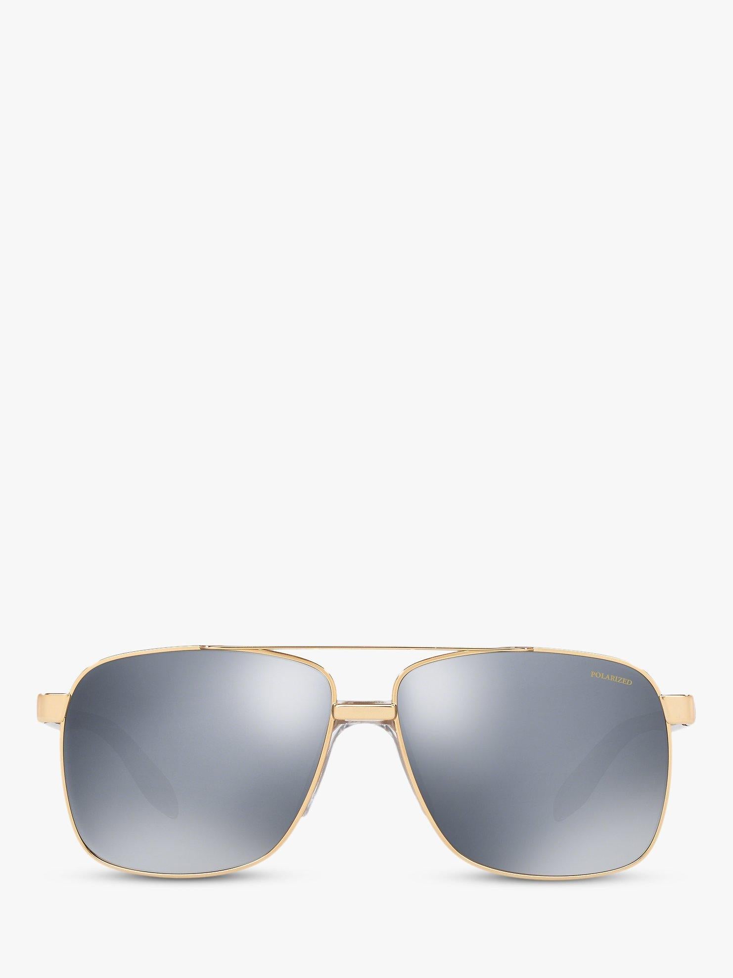 Versace square polarised sunglasses gold mirror grey, imported from the UK
