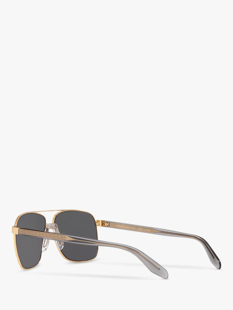 Versace square polarised sunglasses gold mirror grey, imported from the UK