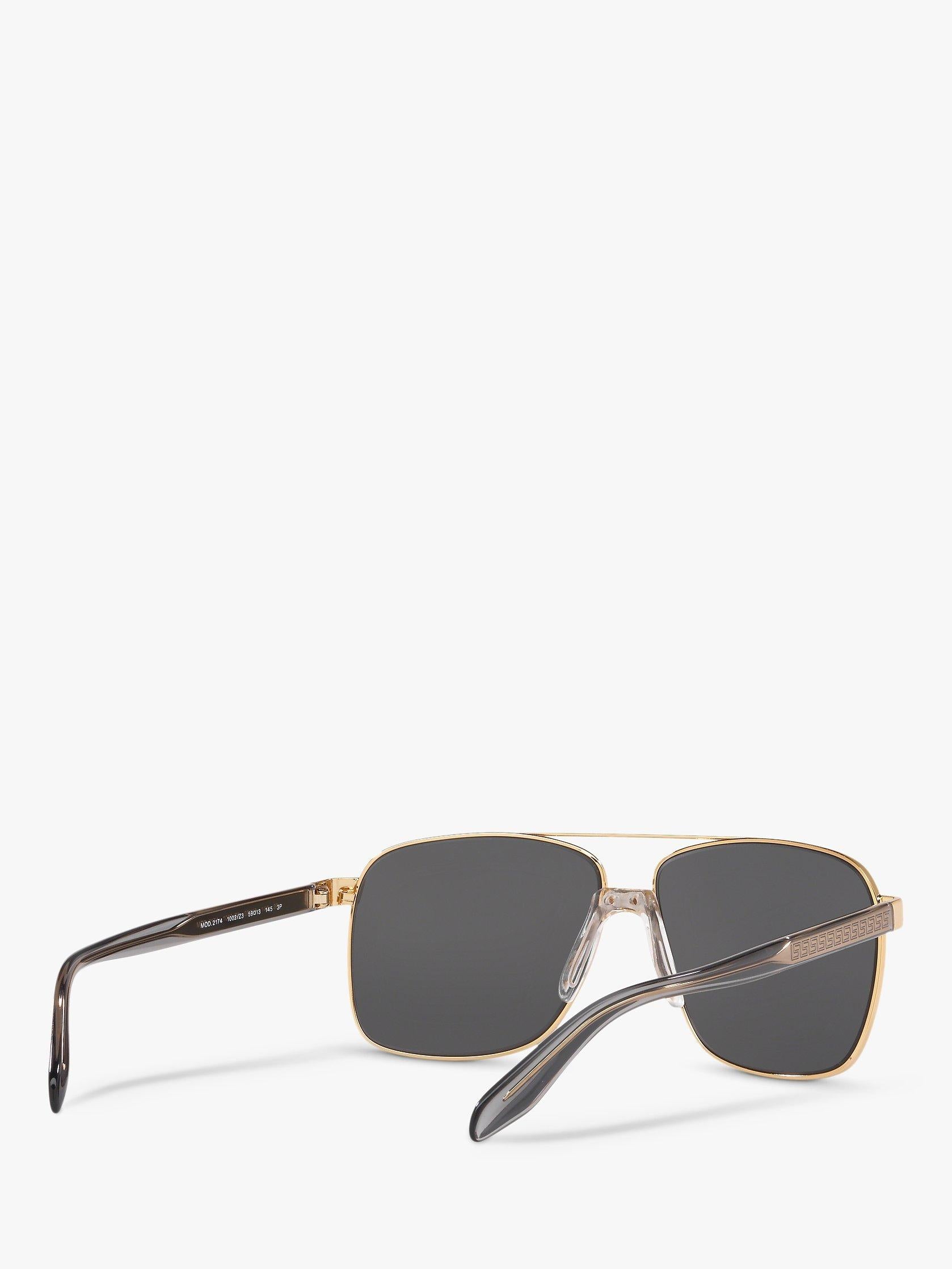 Versace square polarised sunglasses gold mirror grey, imported from the UK