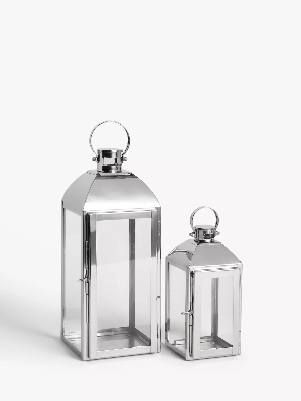 Stainless Steel Lantern Candle Holders Set of 2